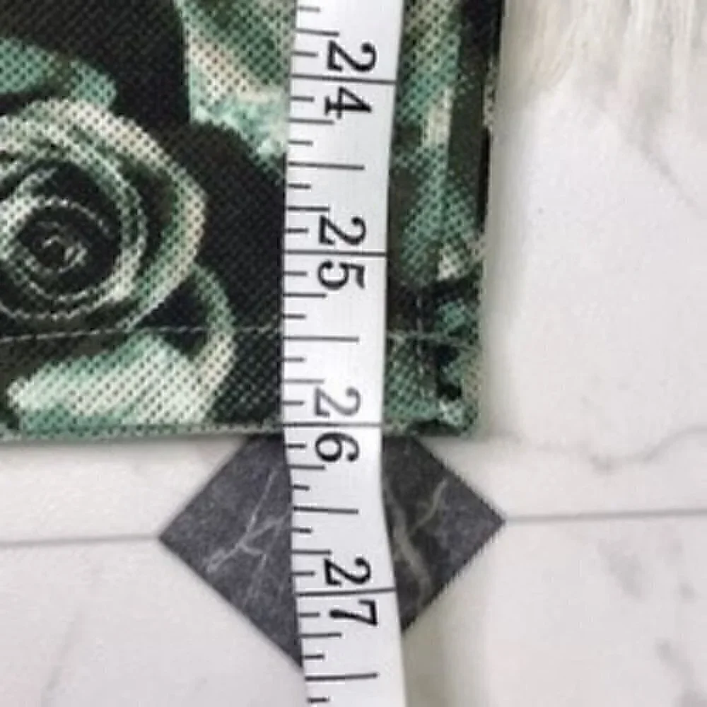 Justice green floral print leggings size 10½